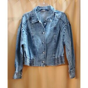Womens SO Vintage-Look Cropped Jean Jacket Denim Coat Retro Style Acid Wash XXL